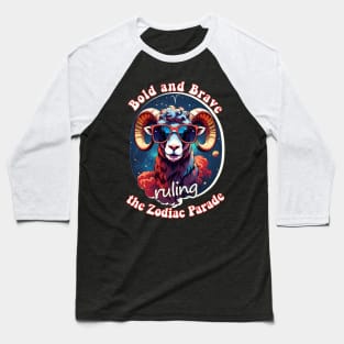 Funny Aries Zodiac Sign - Bold and Brave, ruling the Zodiac Parade Baseball T-Shirt